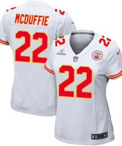 Trent McDuffie 22 Kansas City Chiefs Super Bowl LVIII Patch Game Women Jersey - White JS3728 nicesnker