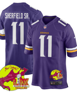 Trent Sherfield Sr. 11 Minnesota Vikings Super Bowl LIX New Orleans Patch Game Men Jersey - Purple JS8020 nicesnker