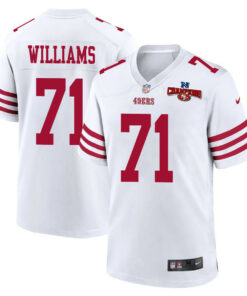 Trent Williams 71 San Francisco 49ers NFC Champions Patch Game Men Jersey - White JS8657 nicesnker