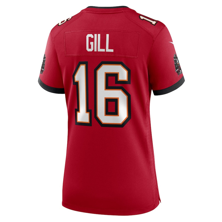 Trenton Gill 16 Tampa Bay Buccaneers Women's Team Game Jersey - Red JS5353 nicesnker - Image 3