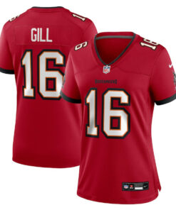 Trenton Gill 16 Tampa Bay Buccaneers Women's Team Game Jersey - Red JS5353 nicesnker