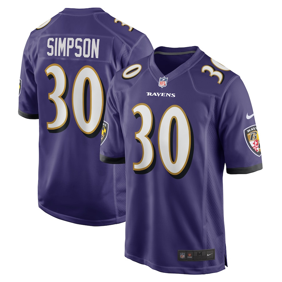 Trenton Simpson 30 Baltimore Ravens Game Men Jersey - Purple JS1984 nicesnker