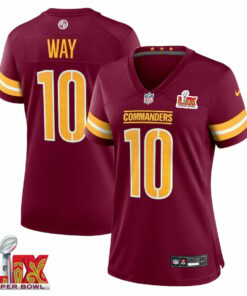 Tress Way #10 Washington Commanders Super Bowl LIX Women's Jersey - Burgundy JS6608 nicesnker