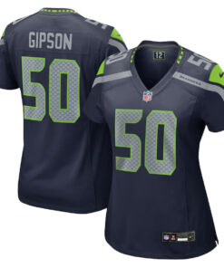 Trevis Gipson 50 Seattle Seahawks Women's Team Game Jersey - College Navy JS8032 nicesnker
