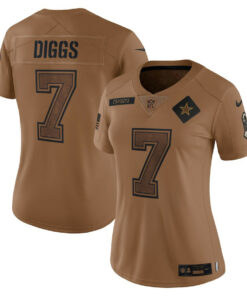 Trevon Diggs 7 Dallas Cowboys 2023 Salute To Service Limited Women Jersey - Brown JS2205 nicesnker