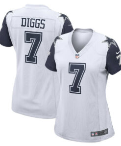 Trevon Diggs 7 Dallas Cowboys Women Team Game Jersey - White JS3586 nicesnker