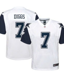 Trevon Diggs 7 Dallas Cowboys YOUTH Alternate Game Jersey - White JS4951 nicesnker