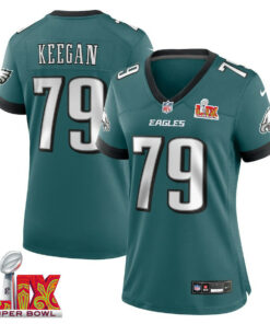 Trevor Keegan #79 Philadelphia Eagles Super Bowl LIX Women's Jersey - Midnight Green JS9996 nicesnker