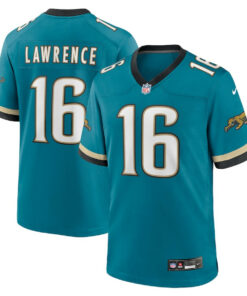 Trevor Lawrence 16 Jacksonville Jaguars Prowler Throwback Player Game Men Jersey - Teal JS9562 nicesnker