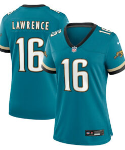 Trevor Lawrence 16 Jacksonville Jaguars Women's Prowler Throwback Game Jersey - Teal JS9588 nicesnker