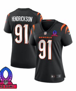 Trey Hendrickson 91 Cincinnati Bengals 2025 Pro Bowl Patch Women Game Jersey - Black JS8897 nicesnker