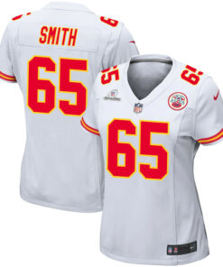 Trey Smith 65 Kansas City Chiefs Super Bowl LVIII Patch Game Women Jersey - White JS3194 nicesnker