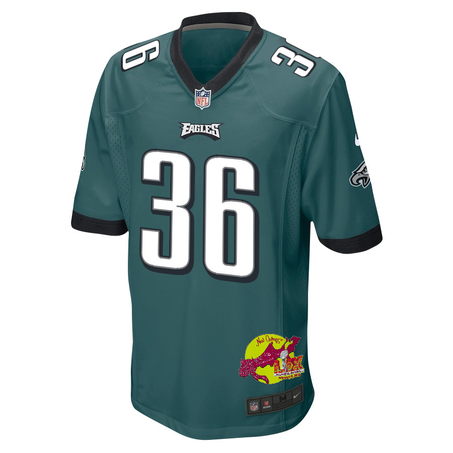 Tristin McCollum 36 Philadelphia Eagles Super Bowl LIX New Orleans Patch Game Men Jersey - Midnight Green JS8746 nicesnker - Image 3