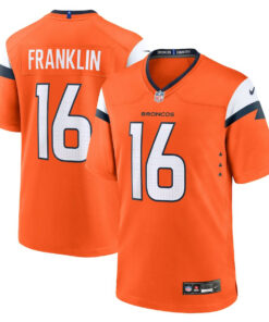 Troy Franklin 16 Denver Broncos Team Game Men Jersey - Orange JS3699 nicesnker