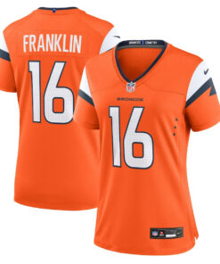 Troy Franklin 16 Denver Broncos Women's Team Game Jersey - Orange JS5551 nicesnker