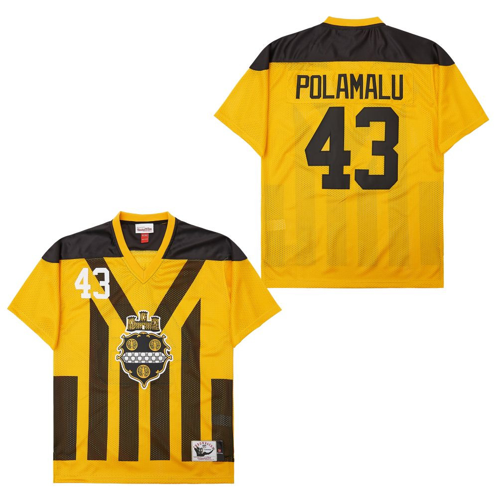 Troy Polamalu 43 Pittsburgh Steelers Retro Throwback Legacy Men Jersey - Black/Yellow JS6451 nicesnker - Image 2