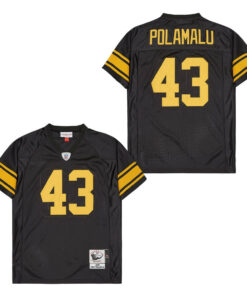 Troy Polamalu 43 Pittsburgh Steelers Retro Throwback Men Jersey - Black JS2220 nicesnker