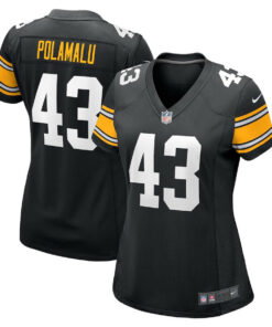 Troy Polamalu 43 Pittsburgh Steelers Women Retired Jersey - Black JS6655 nicesnker