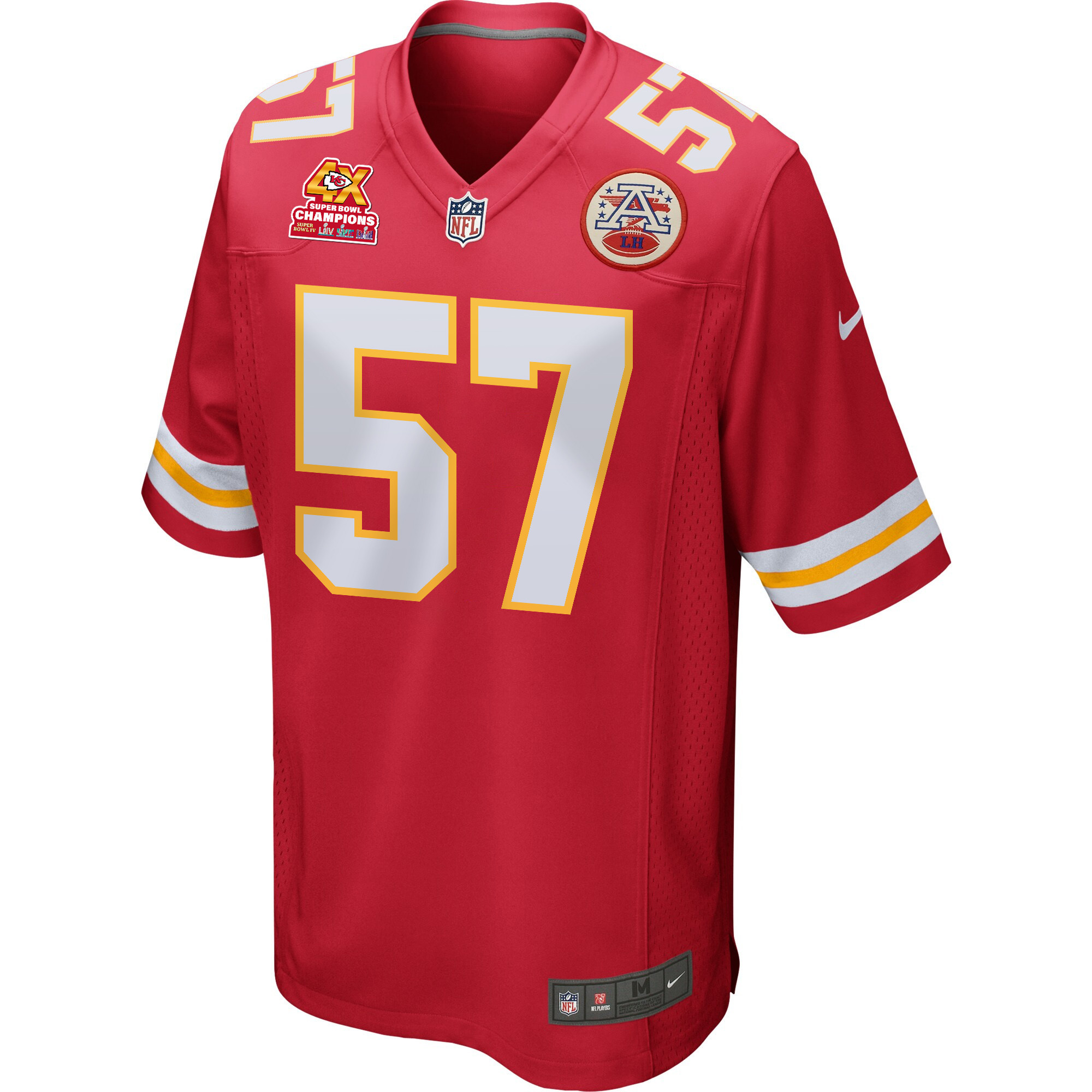 Truman Jones 57 Kansas City Chiefs Super Bowl LVIII Champions 4X Game Men Jersey - Red JS8810 nicesnker - Image 2