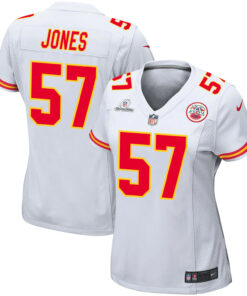 Truman Jones 57 Kansas City Chiefs Super Bowl LVIII Patch Game Women Jersey - White JS6568 nicesnker