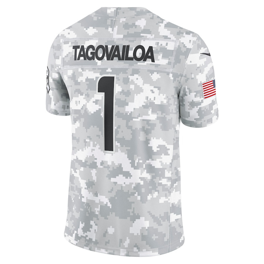 Tua Tagovailoa 1 Miami Dolphins 2024 Salute to Service Limited Men Jersey - Arctic Camo JS2452 nicesnker - Image 3