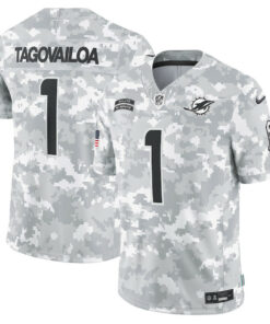 Tua Tagovailoa 1 Miami Dolphins 2024 Salute to Service Limited Men Jersey - Arctic Camo JS2452 nicesnker