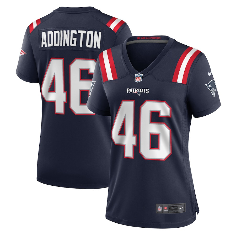 Tucker Addington 46 New England Patriots Women Home Game Jersey - Navy JS2658 nicesnker