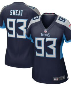T'Vondre Sweat 93 Tennessee Titans Women's Team Game Jersey - Navy JS9820 nicesnker