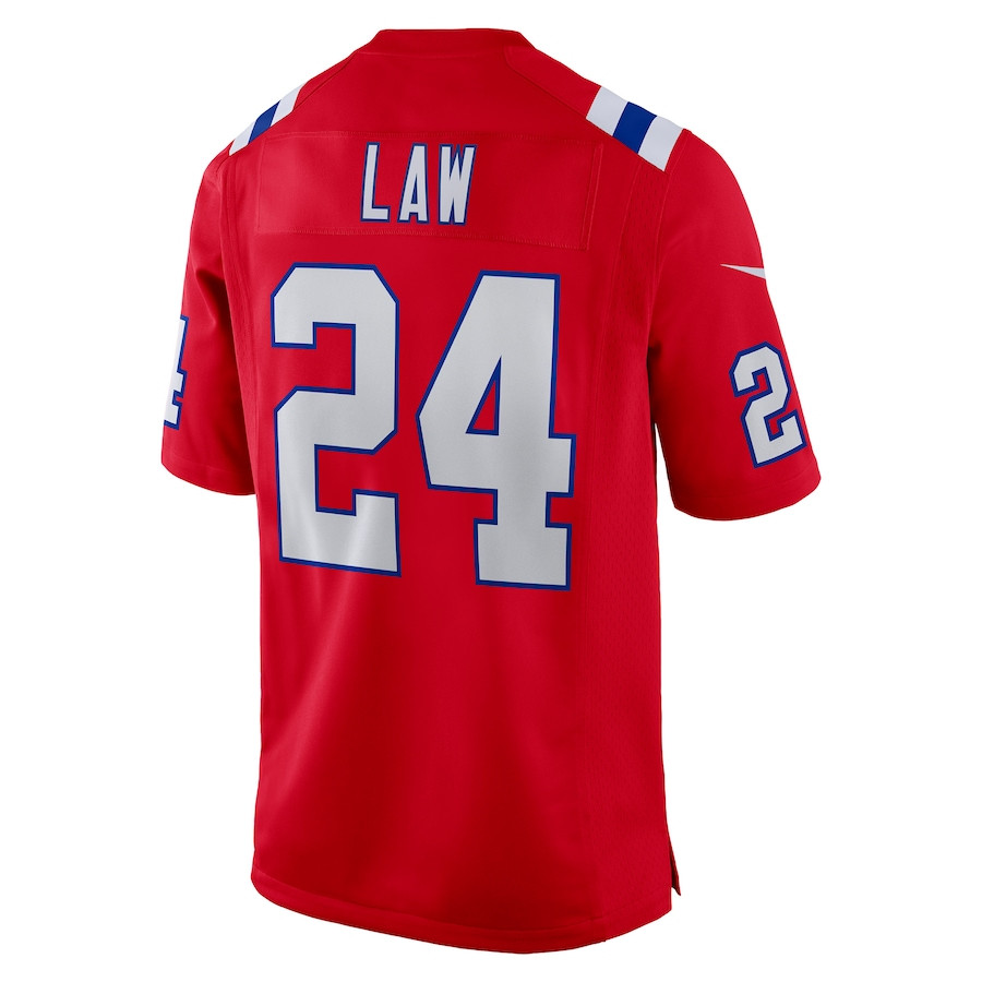 Ty Law 24 New England Patriots Men Retired Alternate Game Jersey - Red JS3150 nicesnker - Image 3