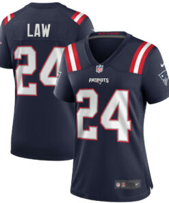 Ty Law 24 New England Patriots Women Game Retired Jersey - Navy JS5367 nicesnker