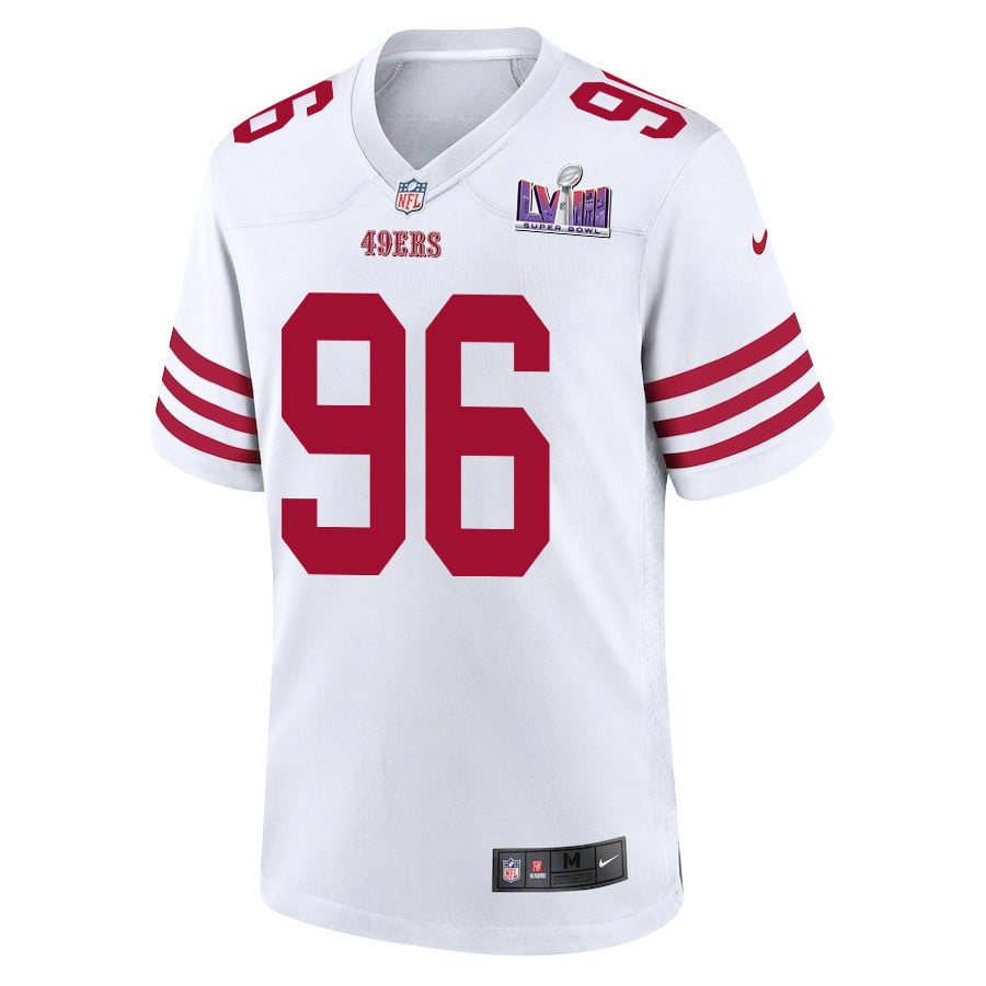 T.Y. McGill 96 San Francisco 49ers Super Bowl LVIII Patch Game Men Jersey - White JS7593 nicesnker - Image 2