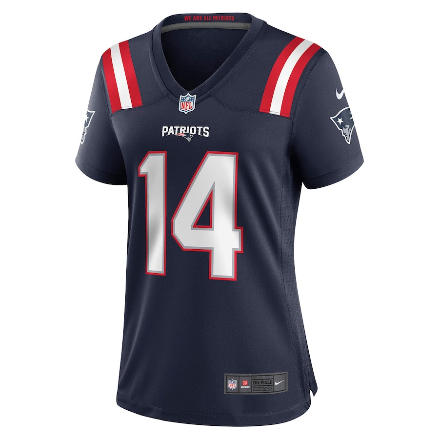 Ty Montgomery 14 New England Patriots Women Game Jersey - Navy JS6046 nicesnker - Image 2