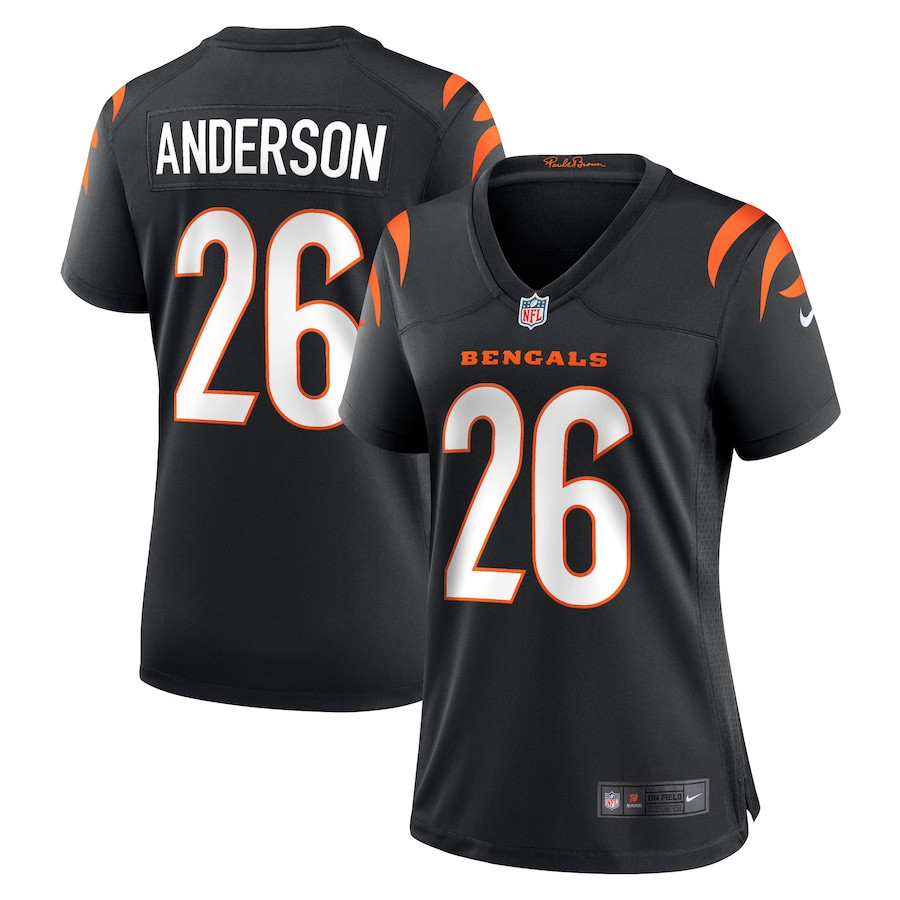 Tycen Anderson 26 Cincinnati Bengals Women Game Jersey - Black JS4608 nicesnker