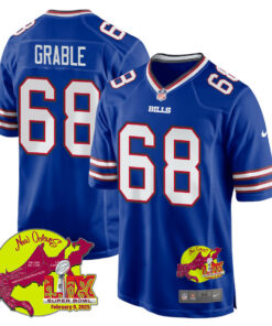 Tylan Grable 68 Buffalo Bills Super Bowl LIX New Orleans Patch Game Men Jersey - Royal JS5394 nicesnker