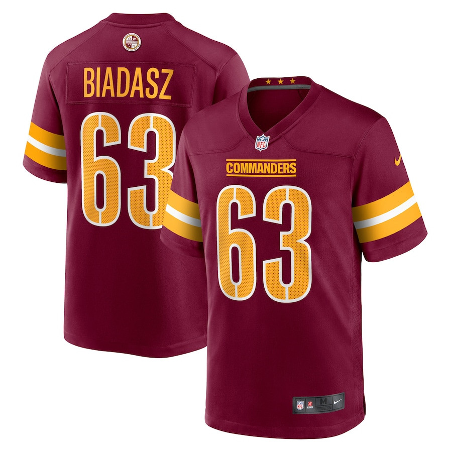 Tyler Biadasz 63 Washington Commanders Game Men Jersey - Burgundy JS7537 nicesnker