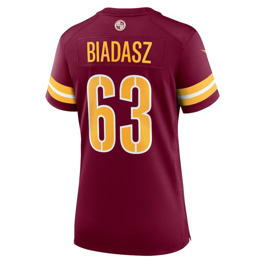 Tyler Biadasz #63 Washington Commanders Super Bowl LIX Women's Jersey - Burgundy JS7469 nicesnker - Image 3