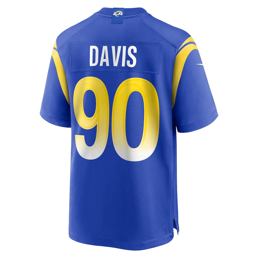 Tyler Davis 90 Los Angeles Rams Team Game Men Jersey - Royal JS6915 nicesnker - Image 3