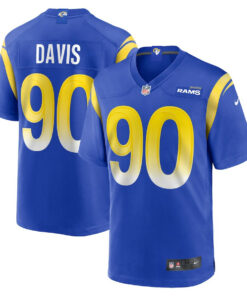 Tyler Davis 90 Los Angeles Rams Team Game Men Jersey - Royal JS6915 nicesnker