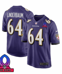 Tyler Linderbaum 64 Baltimore Ravens 2025 Pro Bowl Patch Game Men Jersey - Purple JS2745 nicesnker