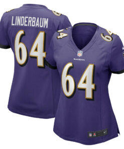 Tyler Linderbaum 64 Baltimore Ravens Women's Game Jersey - Purple JS4695 nicesnker