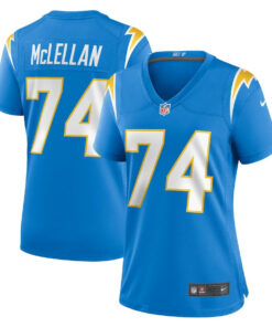 Tyler McLellan 74 Los Angeles Chargers Women's Game Jersey - Powder Blue JS7232 nicesnker