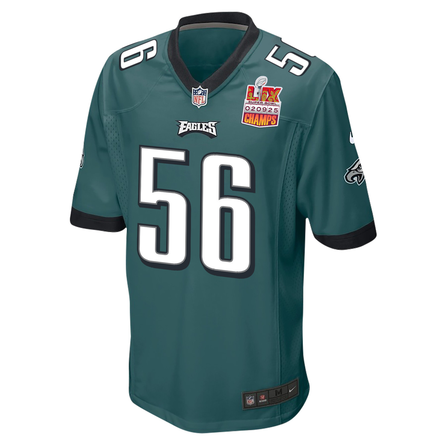 Tyler Steen 56 Philadelphia Eagles Super Bowl LIX Champions Patch Game Men Jersey - Midnight Green JS7351 nicesnker - Image 3