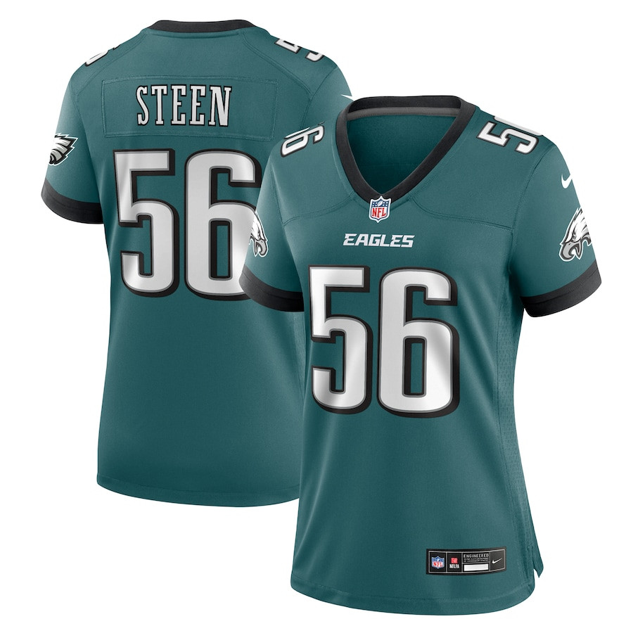Tyler Steen 56 Philadelphia Eagles Women's Team Game Jersey - Midnight Green JS8249 nicesnker