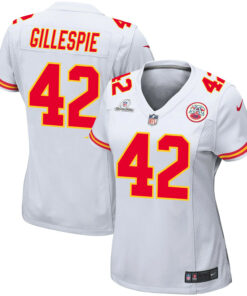 Tyree Gillespie 42 Kansas City Chiefs Super Bowl LVIII Patch Game Women Jersey - White JS4083 nicesnker