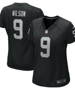 Tyree Wilson 9 Las Vegas Raiders Women's Team Game Jersey - Black JS6082 nicesnker