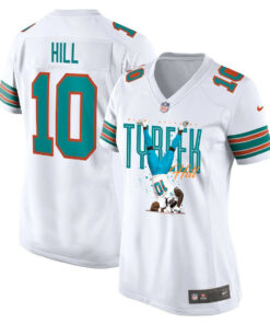 Tyreek Hill 10 Miami Dolphins Celebrating Women Alternate Game Jersey - White JS2781 nicesnker