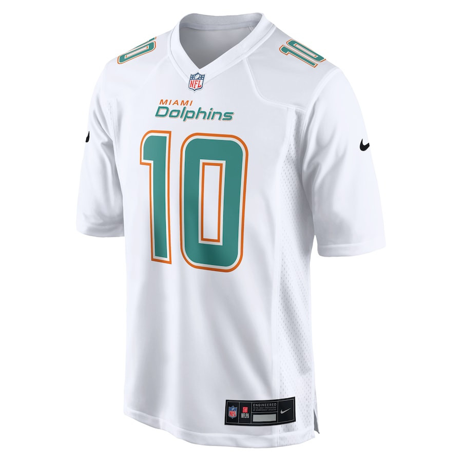 Tyreek Hill 10 Miami Dolphins Fashion Game Men Jersey - White JS2844 nicesnker - Image 2