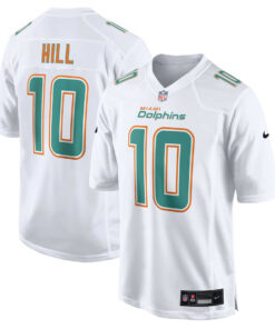 Tyreek Hill 10 Miami Dolphins Fashion Game Men Jersey - White JS2844 nicesnker