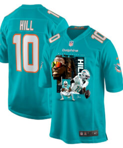 Tyreek Hill 10 Miami Dolphins Run Cheetah Run Game Men Jersey - Aqua JS7011 nicesnker