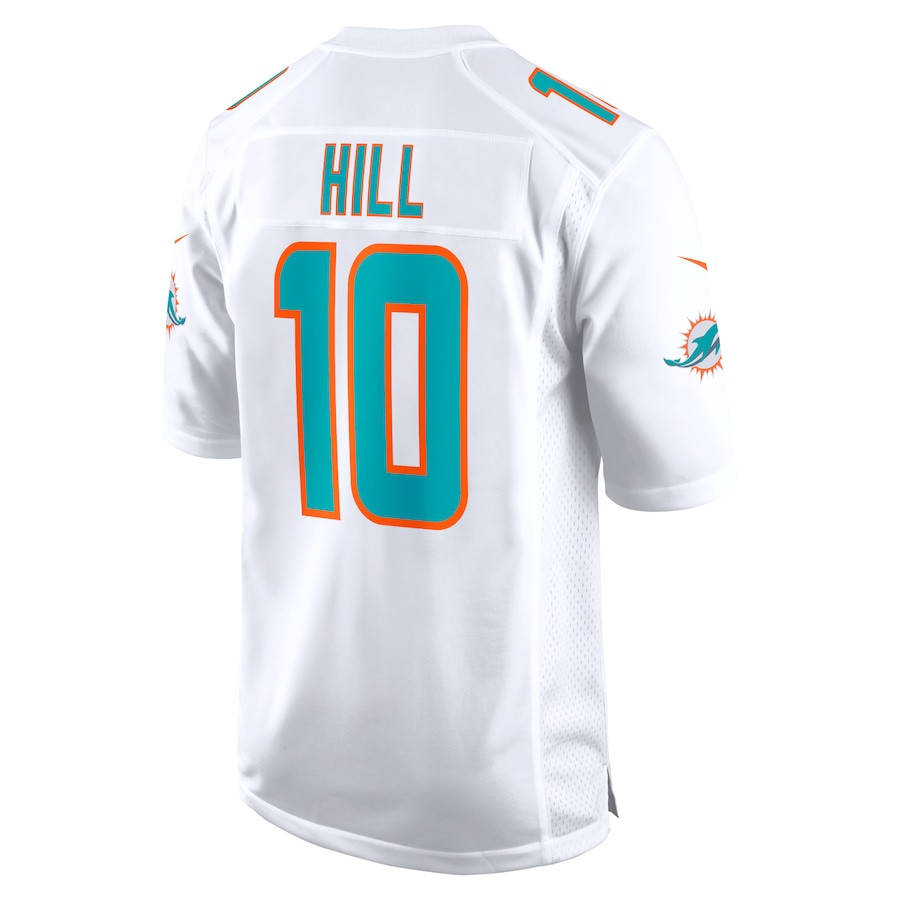 Tyreek Hill 10 Miami Dolphins Run Cheetah Run Game Men Jersey - White JS6868 nicesnker - Image 3